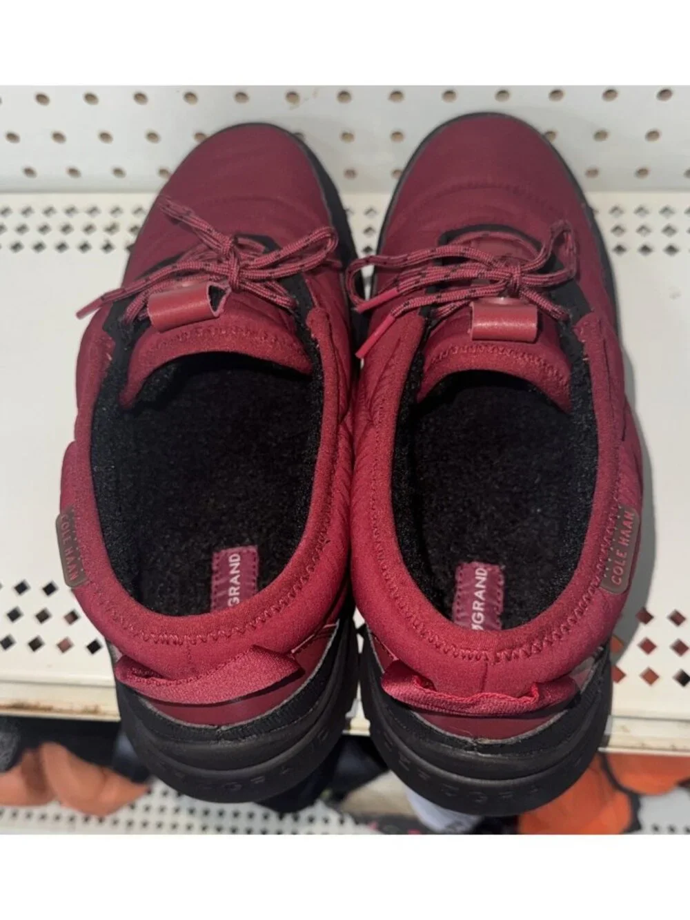 Cole Haan Generation Zerogrand Rec Mid Mens Faux Fur Lined Slippers Size 12 Red